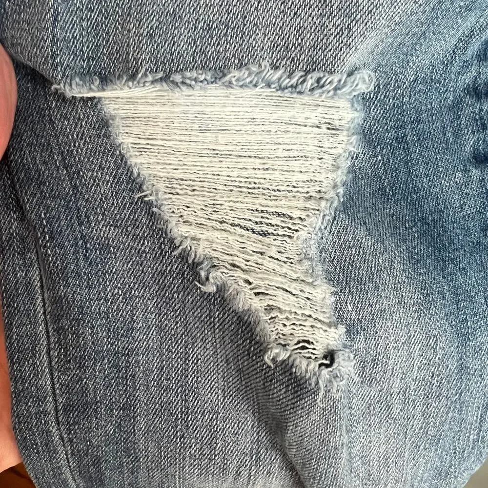 Madewell 9" High-Rise Skinny Jeans Size 25 Distressed Raw Hem - Picture 9 of 16